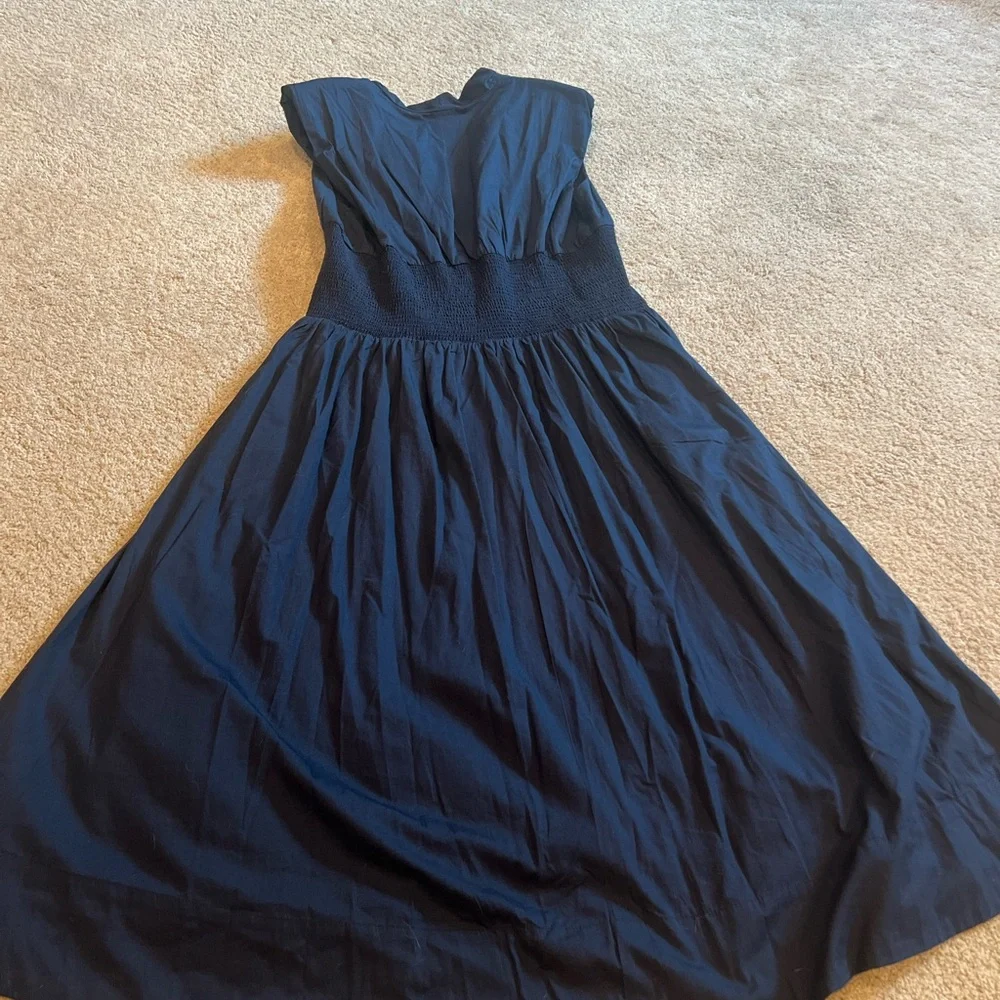 Anthropologie Dark Blue Midi Dress - Picture 7 of 7
